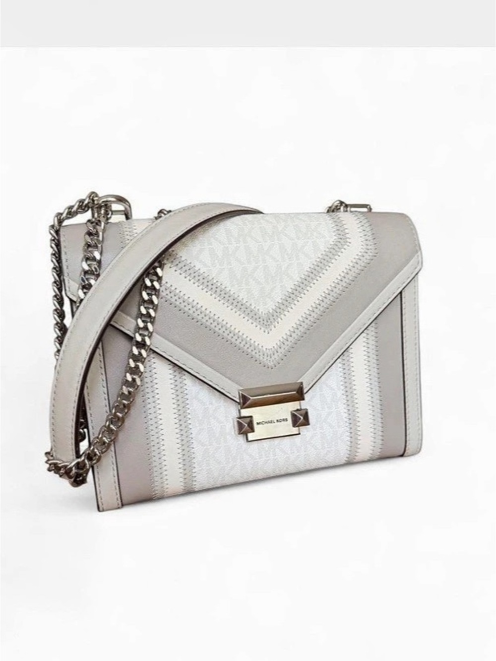 Michael Kors Whitney Medium Logo and Leather Convertible Shoulder Bag Shoulder